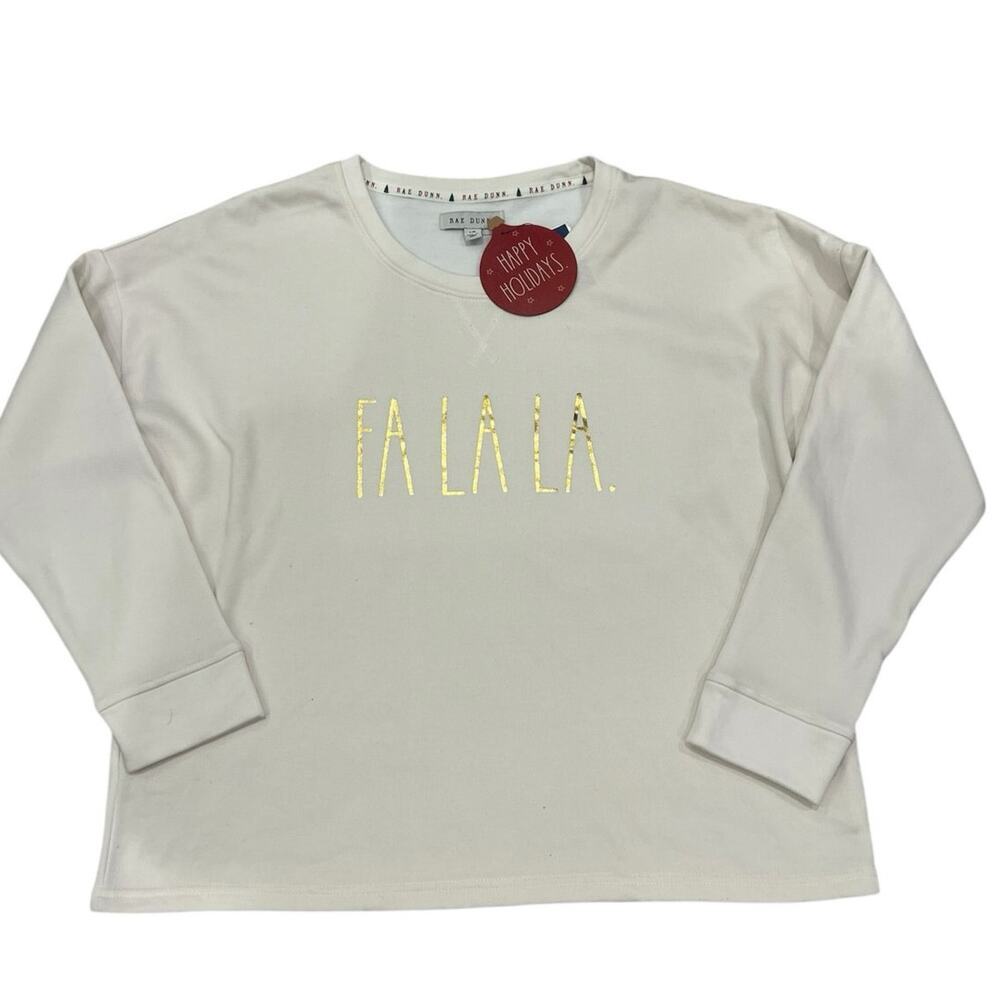 Rae Dunn Cream La La La Christmas Lounge Sweater Set - Picture 5 of 15